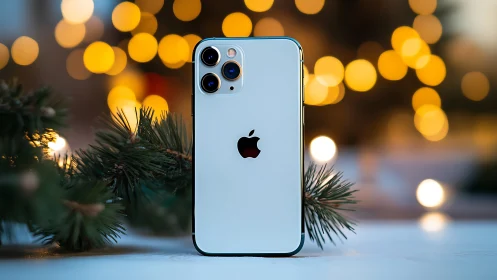 iPhone 13 Pro Max with triple lens camera system, sky blue finish.