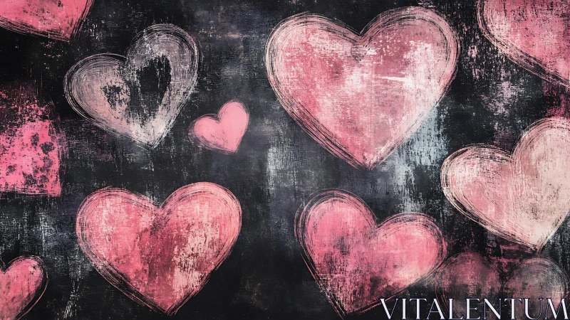 Textured Hearts in Pink and Black.