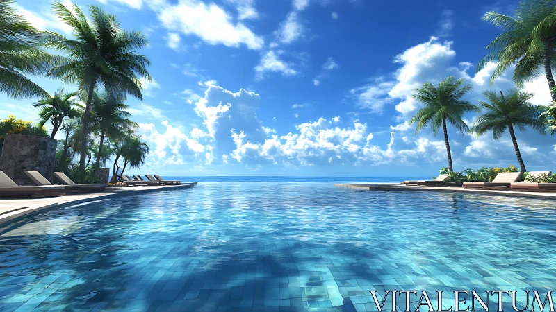 Infinite Oasis: Where Tiled Dreams Meet Cerulean Horizon.