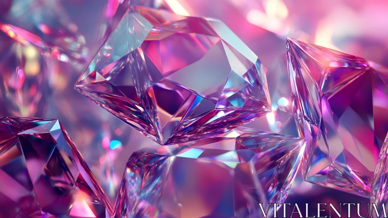 Sparkling Pink and Purple Crystals in Vibrant Abstract Style.