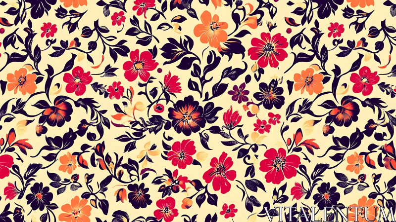 Sunlit crimson garden scattered across buttery silence.