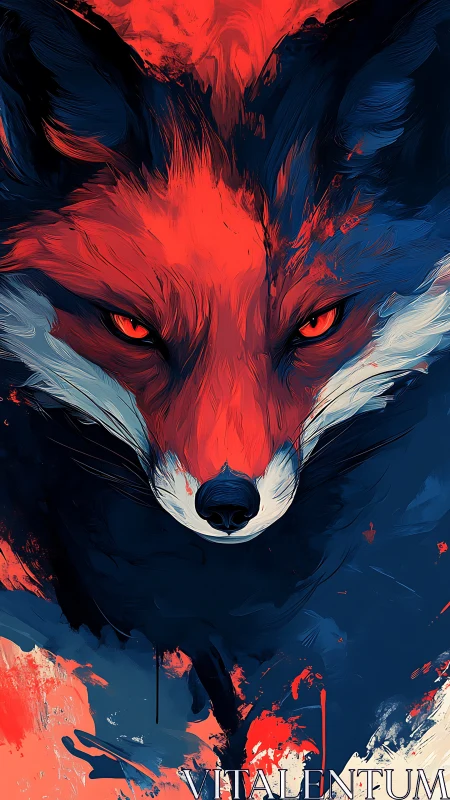 Fiery fox spirit painted in bold midnight brushstrokes.