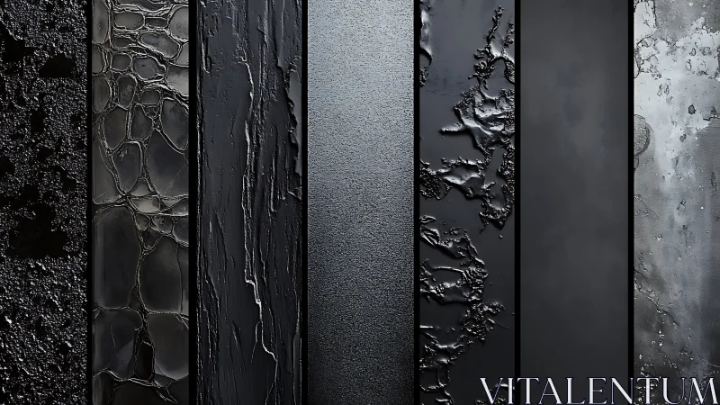 Quiet drama in layered black textures and subtle light play.