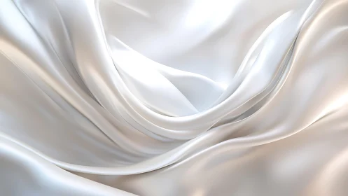 Flowing White Silk Fabric Abstract with Soft Light Effects.