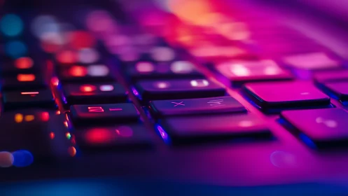 Neon-drenched keyboard skyline humming with digital nightlife.