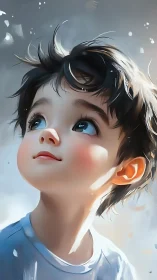 Wonder in the Making: A Child's Upward Gaze.
