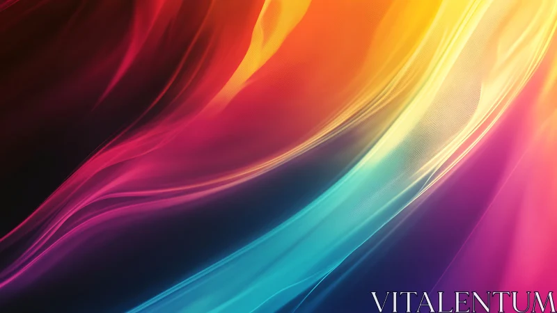 Vibrant flowing gradient waves in multicolor abstract art.