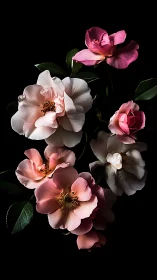 Petal Constellations Blooming Against Liquid Darkness