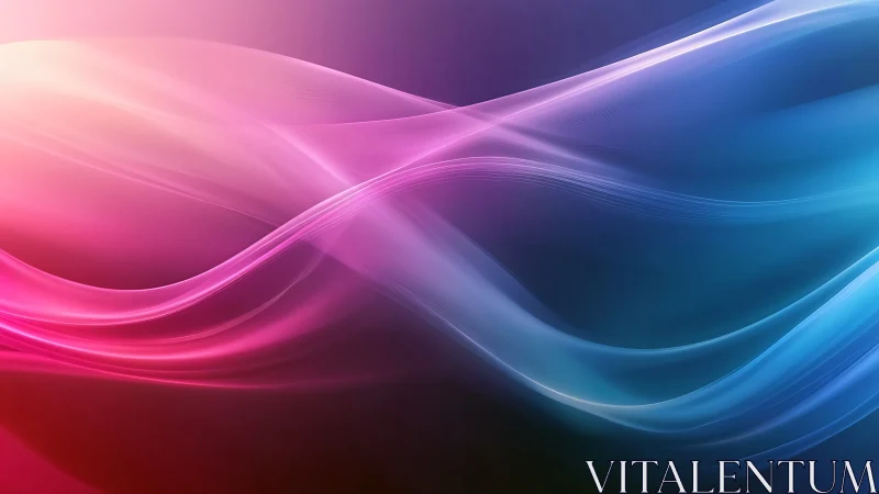 Neon tidal ribbons drift through a twilight gradient sky.