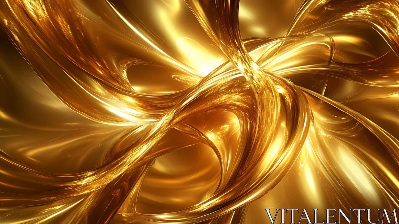 Metallic golden ribbons forming abstract intertwined loops.