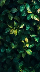 Dense green foliage fills the frame in controlled lighting.