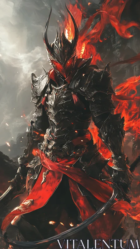 Infernal greatsword warlord in volcanic plate harness