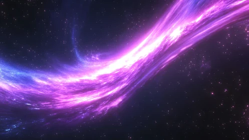 Radiant magenta nebula stream arcing through deep cosmos.