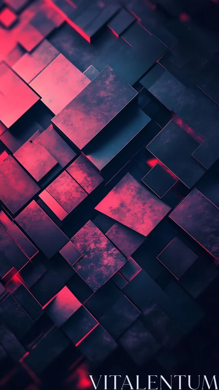 Soft neon blocks forming a cozy geometric cityscape.