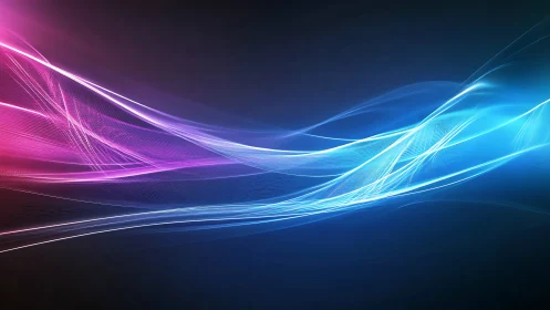 Gentle pink and blue light waves flowing across night sky.