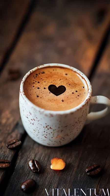 Steaming Cup of Love: Heart-Topped Coffee Moment