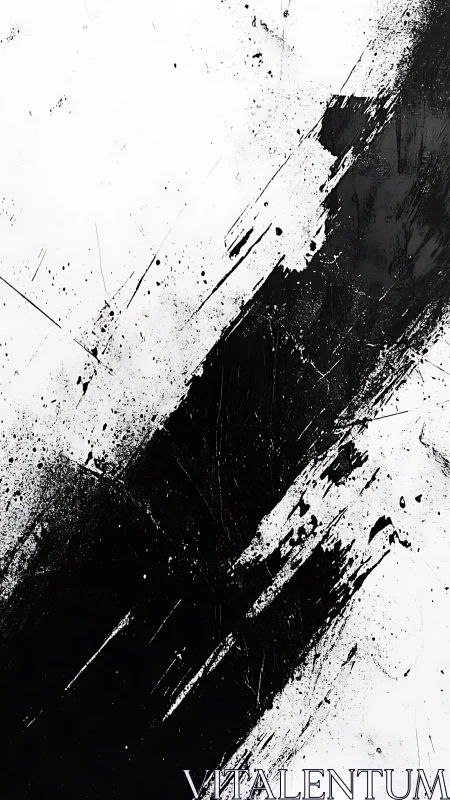 Diagonal monochrome splatter stroke explores gestural contrast