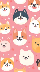 Puppy marshmallow parade on bubblegum pink skies.