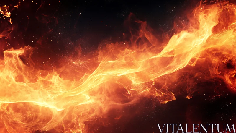Turbulent Volumetric Fire with Dynamic Flame Cascades and Radiant Orange Spectrum
