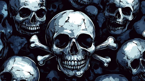 Bold skull and crossbones pattern celebrates dark edgy style