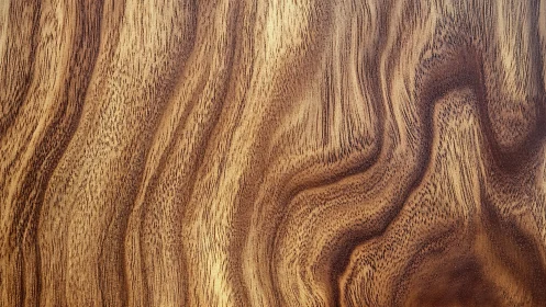 Walnut wood grain surface shows flowing organic waves.