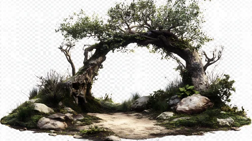 Gnarled Gateway: Where Ancient Trees Frame Discovery.