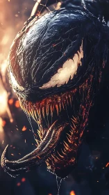 Infernal symbiote snarl amid sparks and molten shadow.