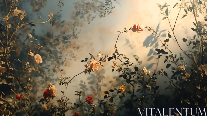 Fading Garden Dreams in Golden Light.