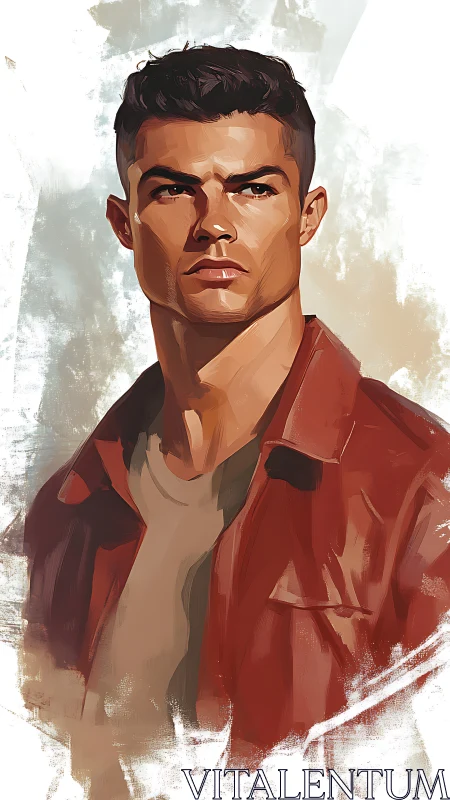 Angular male portrait in high-contrast digital brushwork rendering.