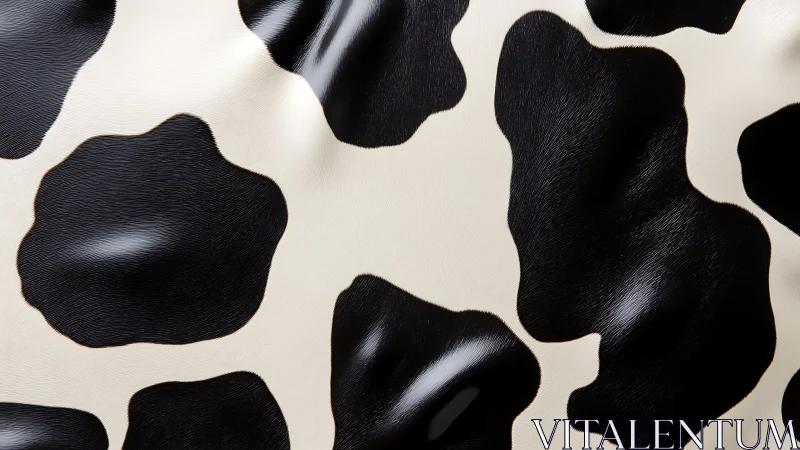 Playful black and white cow print ripples with soft texture