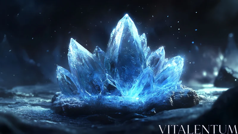 Crystal cluster formation emits concentrated blue light