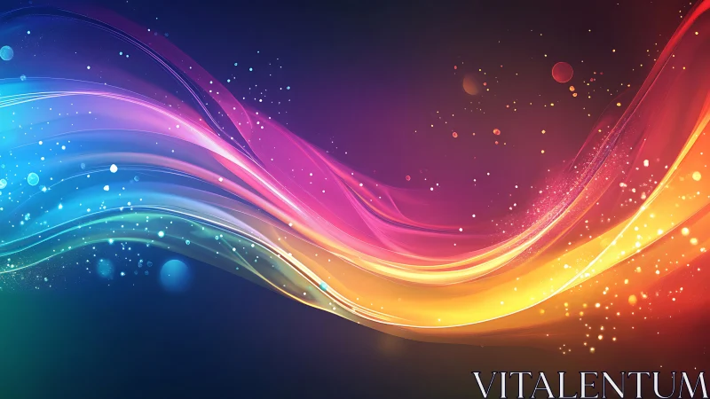 Aurora ribbon currents swirl through a prismatic digital cosmos.