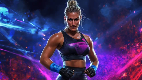 Neon Warrior: Electric Combat Vision Rising.