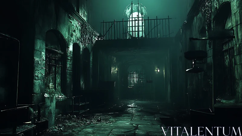 Moonlit corrosion prowls a flooded corridor of ruins tonight