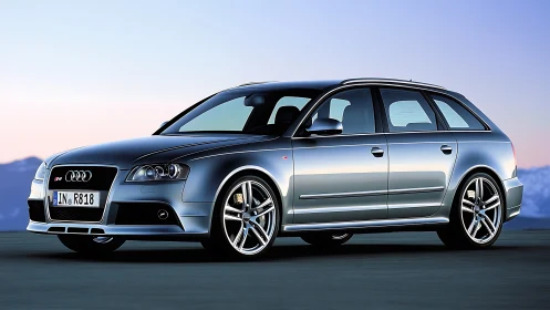 Silver Audi performance wagon rendered with photoreal clarity