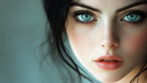 Glacial eyes hold the frame in meticulously soft focus