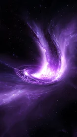 Digital painting of luminous violet galactic vortex structure.