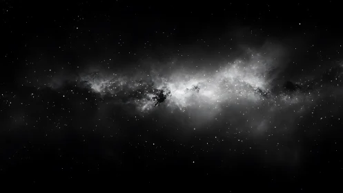 Silent star river drifting through a monochrome cosmos.
