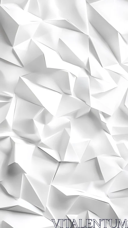 White low poly folded surface forms sharp abstract relief