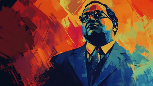 Bold portrait in blazing colors of quiet, steady strength.