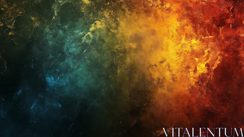 Cosmic Ember Drift Between Deep Teal and Burning Saffron.