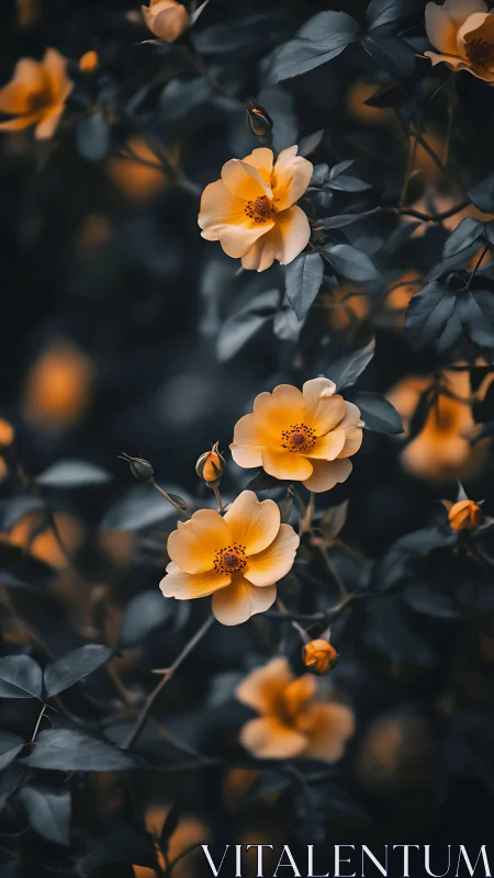 Warm-toned Roses with Selective Focus Depth of Field