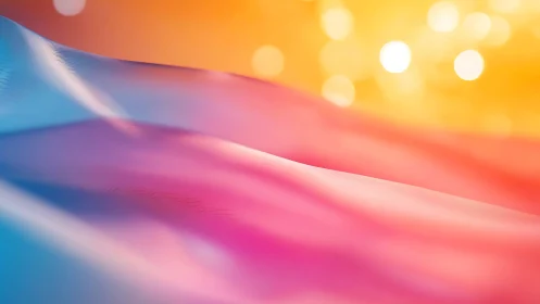 Radiant gradient waves flow under glowing golden bokeh light.