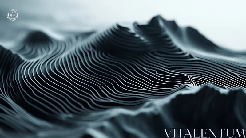 Silken waveform dunes trace a monochrome synthetic horizon.