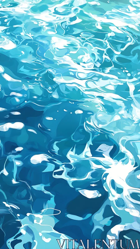 Liquid skylight swirls dance across sunlit turquoise water
