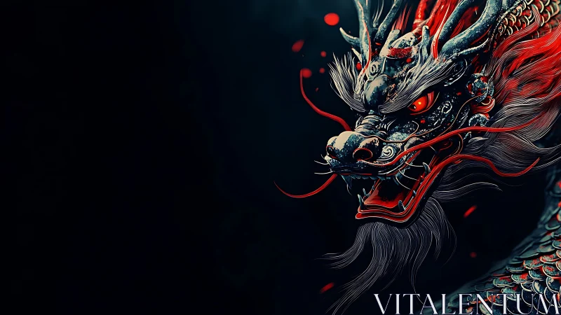 Digital rendering shows detailed dragon head on dark field