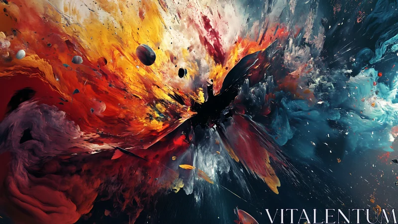 Cosmic nebula explosion in dynamic abstract digital painting.