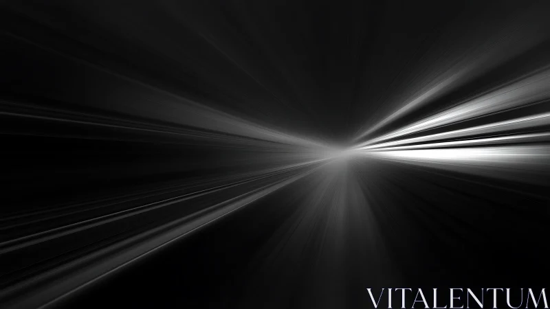 Starlight corridor streaking toward a monochrome vanishing point.