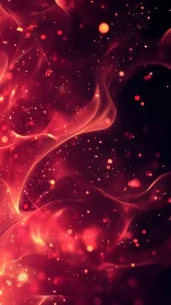 Luminous Flux: Crimson Energy Dance Through the Void.