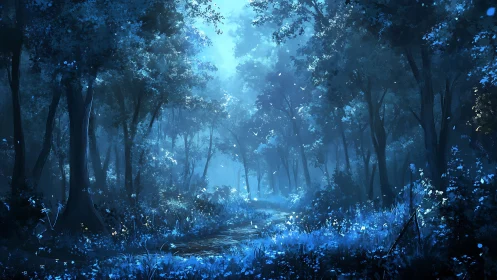 Bioluminescent Forest Cathedral Glows With Ethereal Midnight Magic